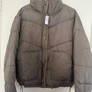 Old Navy Taupe Puffer Jacket